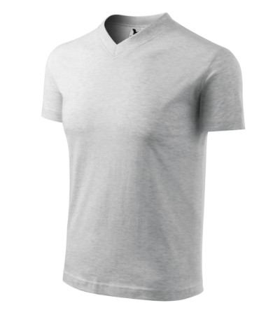 MALFINI V-neck Póló unisex világosszürke melírozott