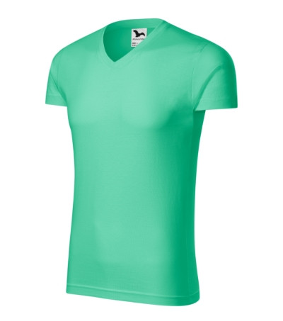 MALFINI Slim Fit V-neck Póló férfi menta