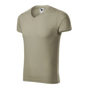 Malfini®Slim Fit V-Neck Póló Férfi Világos Khaki
