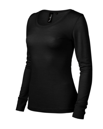 MALFINI Premium Merino Rise LS Póló női fekete