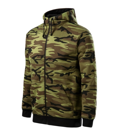 MALFINI Camo Zipper Felső férfi zöld terepszín