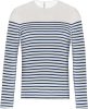 Kariban Férfi Hosszú Ujjú Breton Csíkos Felső Striped White/Navy