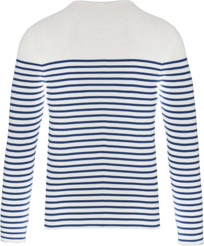 Kariban Férfi Hosszú Ujjú Breton Csíkos Felső Striped White/Navy