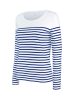 Kariban Női Hosszú Ujjú Breton Csíkos Felső Striped White/Navy