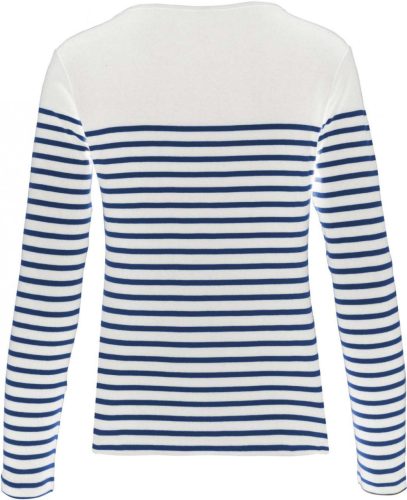 Kariban Női Hosszú Ujjú Breton Csíkos Felső Striped White/Navy
