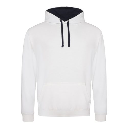 Just Hoods kontrasztos kapucnis pulóver  Arctic White/French Navy