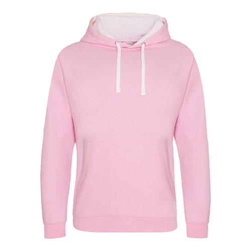 Just Hoods kontrasztos kapucnis pulóver  Baby Pink/Arctic White