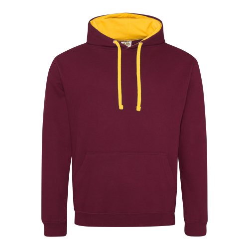 Just Hoods kontrasztos kapucnis pulóver  Burgundy/Gold