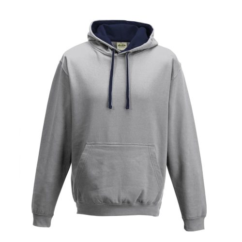 Just Hoods kontrasztos kapucnis pulóver  Heather Grey/French Navy