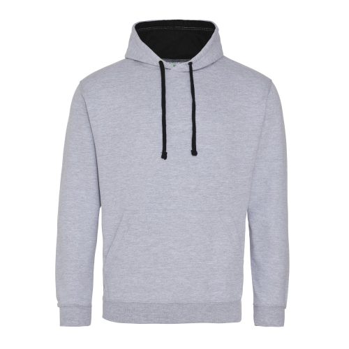 Just Hoods kontrasztos kapucnis pulóver  Heather Grey/Jet Black