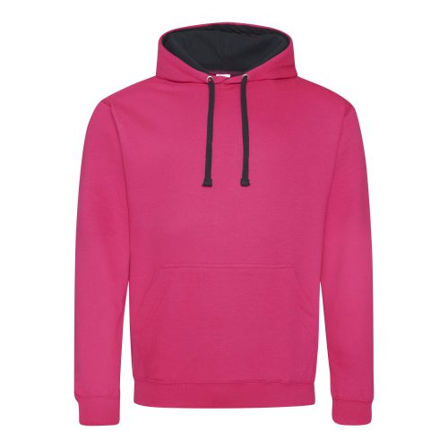 Just Hoods kontrasztos kapucnis pulóver  Hot Pink/French Navy