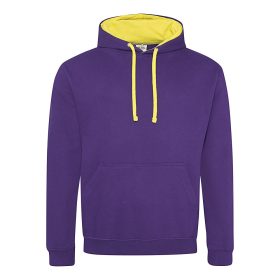 Just Hoods Kontrasztos Kapucnis Pulóver Purple/Sun Yellow