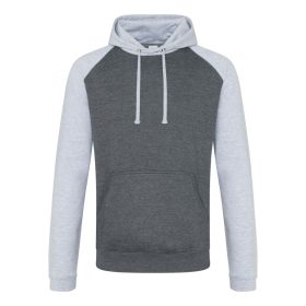 Just Hoods Baseball Kapucnis Pulóver Charcoal/Heather Grey