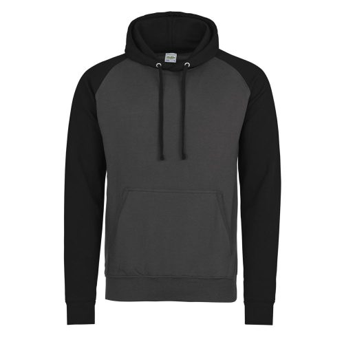 Just Hoods BASEBALL kapucnis pulóver Charcoal Grey/Jet Black