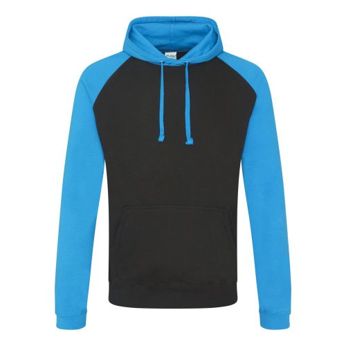 Just Hoods BASEBALL kapucnis pulóver Jet Black/Sapphire Blue