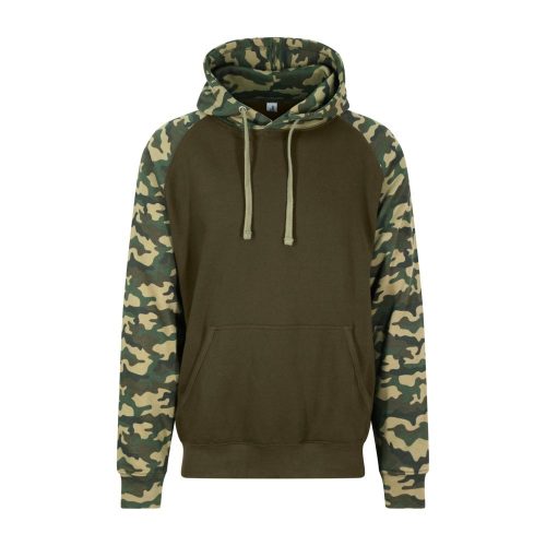 Just Hoods BASEBALL kapucnis pulóver Solid Green/Green Camo