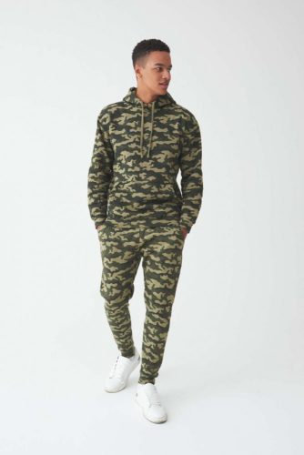 Just Hoods Terepszínű Kapucnis Pulóver Black Camo