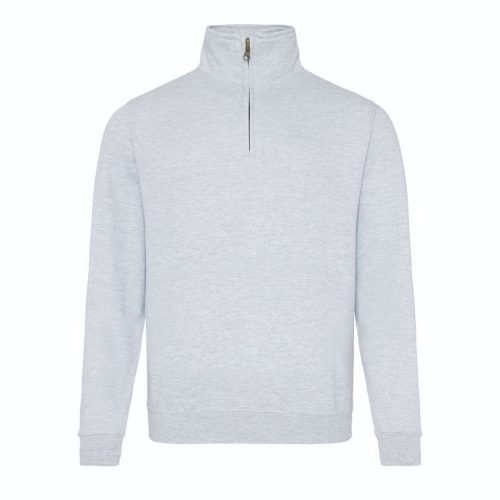 Just Hoods fél zippzáras pulóver Heather Grey