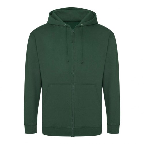 Just Hoods zippzáras kapucnis pulóver Bottle Green