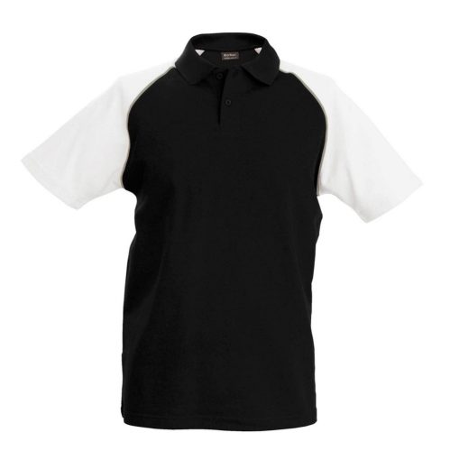 Kariban BASEBALL - SHORT-SLEEVED Galléros póló Black/White