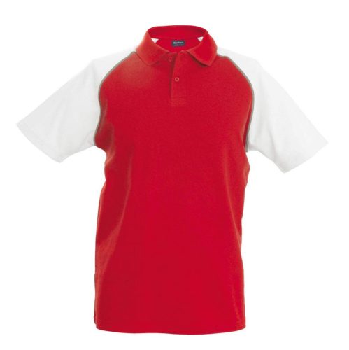 Kariban BASEBALL - SHORT-SLEEVED Galléros póló Red/White