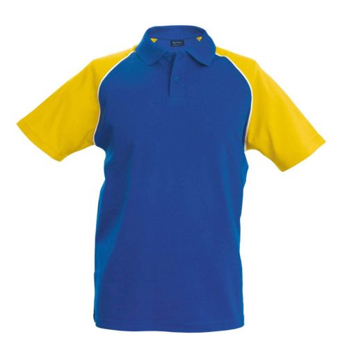 Kariban BASEBALL - SHORT-SLEEVED Galléros póló Royal Blue/Yellow