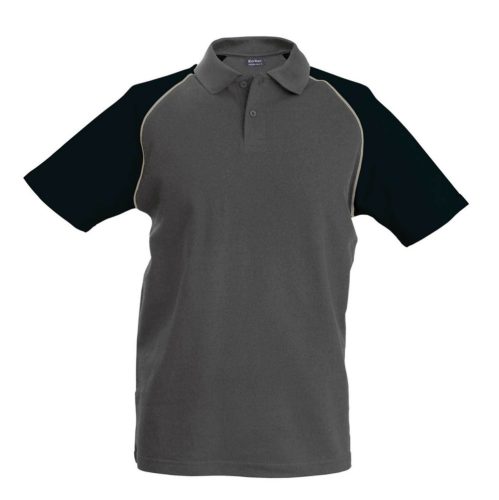 Kariban BASEBALL - SHORT-SLEEVED Galléros póló Slate Grey/Black