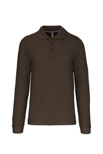 Kariban FÉRFI LONG-SLEEVED Galléros póló Dark Khaki