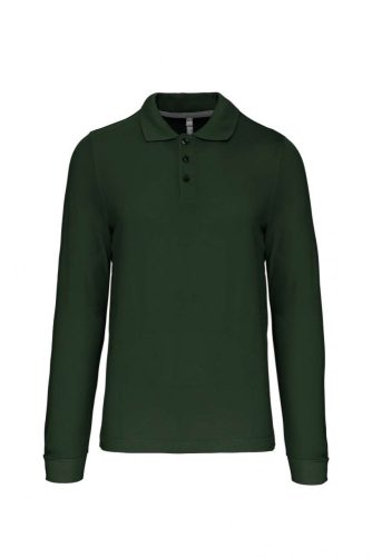 Kariban FÉRFI LONG-SLEEVED Galléros póló Forest Green