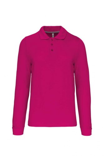 Kariban FÉRFI LONG-SLEEVED Galléros póló Fuchsia