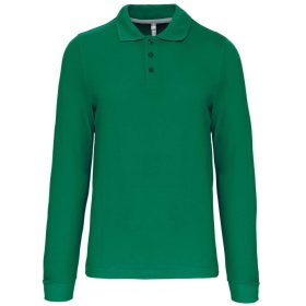 Kariban Férfi Long-Sleeved Galléros Póló Kelly Green