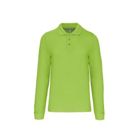 Kariban Férfi Long-Sleeved Galléros Póló Lime