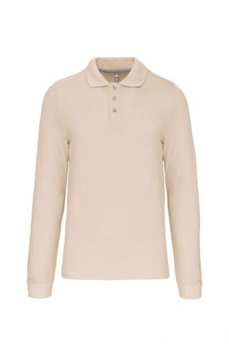 Kariban FÉRFI LONG-SLEEVED Galléros póló Light Sand