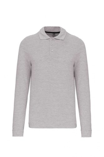 Kariban FÉRFI LONG-SLEEVED Galléros póló Oxford Grey