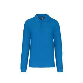 Kariban Férfi Long-Sleeved Galléros Póló Tropical Blue