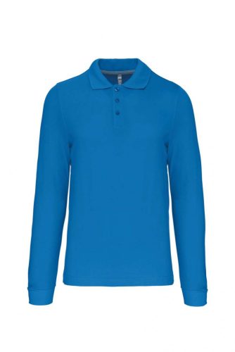 Kariban FÉRFI LONG-SLEEVED Galléros póló Tropical Blue