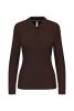 Kariban Női Long-Sleeved Galléros Póló Chocolate