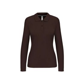 Kariban Női Long-Sleeved Galléros Póló Chocolate