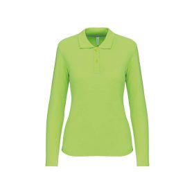 Kariban Női Long-Sleeved Galléros Póló Lime