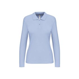 Kariban Női Long-Sleeved Galléros Póló Sky Blue