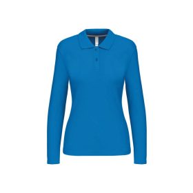 Kariban Női Long-Sleeved Galléros Póló Tropical Blue