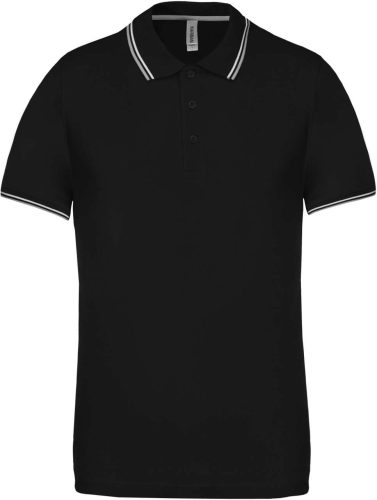 Kariban FÉRFI SHORT-SLEEVED Galléros póló Black/Light Grey/White