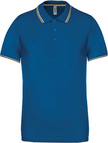 Kariban FÉRFI SHORT-SLEEVED Galléros póló Light Royal Blue/Yellow/White