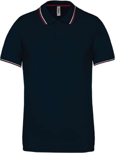 Kariban FÉRFI SHORT-SLEEVED Galléros póló Navy/Wine/White