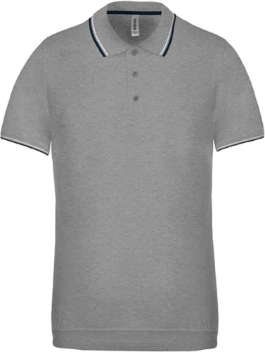 Kariban FÉRFI SHORT-SLEEVED Galléros póló Oxford Grey/Navy/White