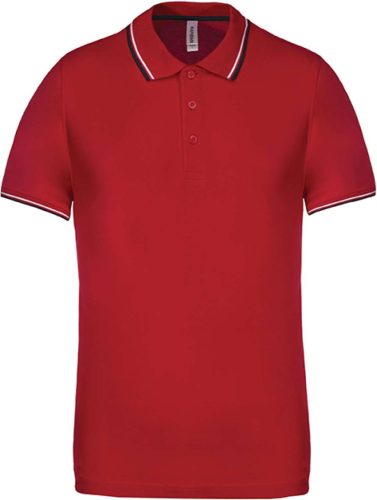 Kariban FÉRFI SHORT-SLEEVED Galléros póló Red/Navy/White