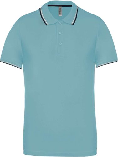 Kariban FÉRFI SHORT-SLEEVED Galléros póló Sky Blue/Navy/White