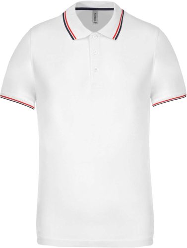 Kariban FÉRFI SHORT-SLEEVED Galléros póló White/Navy/Red