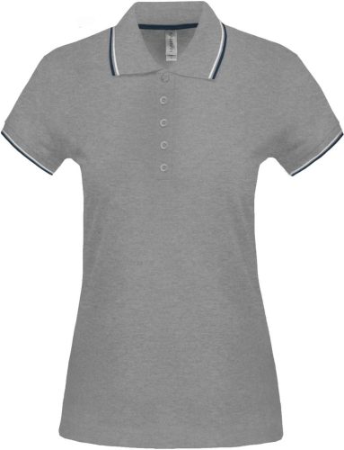 Kariban NŐI SHORT-SLEEVED Galléros póló Oxford Grey/Navy/White