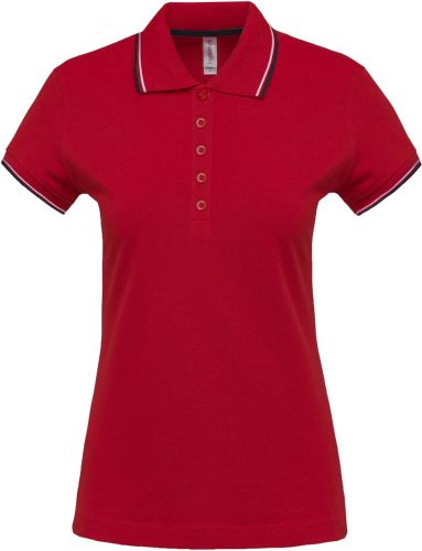 Kariban NŐI SHORT-SLEEVED Galléros póló Red/Navy/White